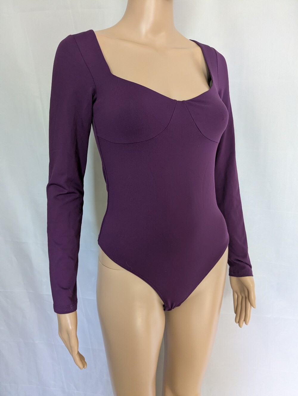Babaton Contour Lange Bodysuit Aritzia Long Sleeve Sweetheart Dewberry Purple M